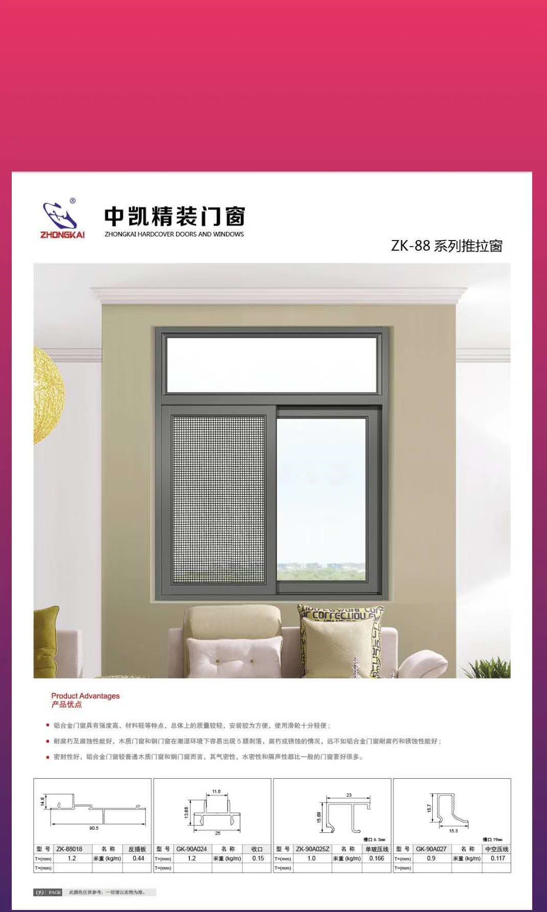 ZK-88 series sliding windows