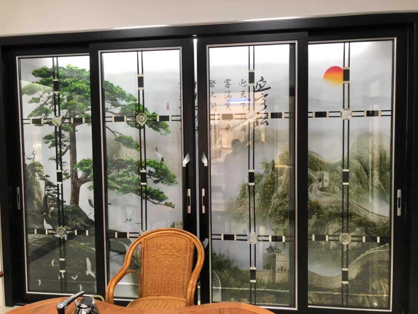 Background wall glass sliding door